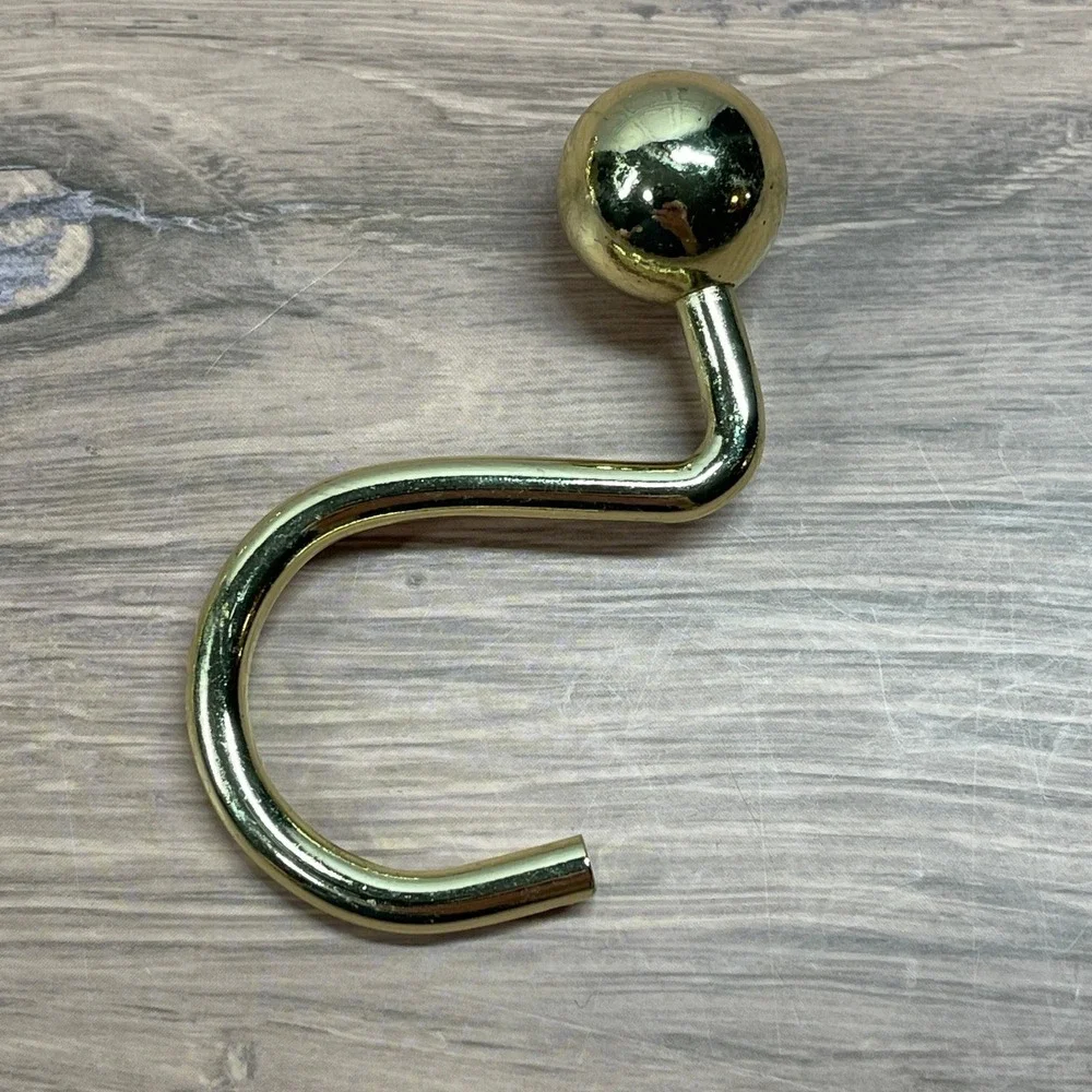 Shower Curtain‎ Hooks 12pc Gold Excellent S-Shape Ball End Metal